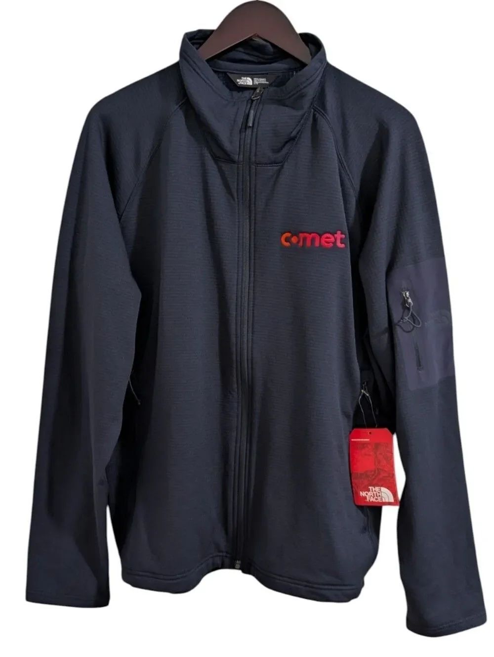 The North Face Mountain Peaks Full Zip Grid Fleece Jacket Navy Blue XL NWT